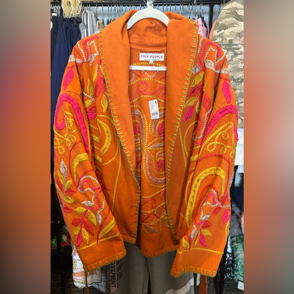 NWT FREE PEOPLE NORI EMBROIDERED JACKET - Picture 3 of 5